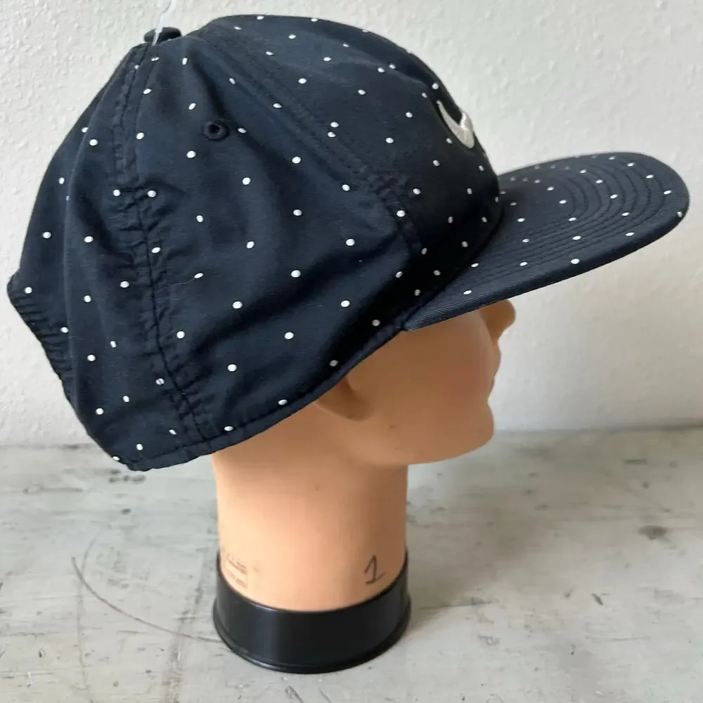 Nike Pro Dri-FIT wide brim Black Polka Dot Snapback Hat Golf sporty athletic